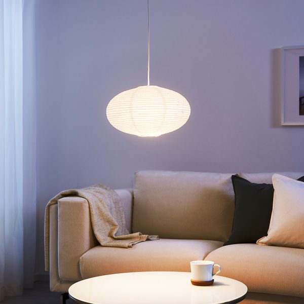 Абажур для подвесного светильника, круглой формы белый IKEA СОЛЛЕФТЕО 903.868.23 - фото 2