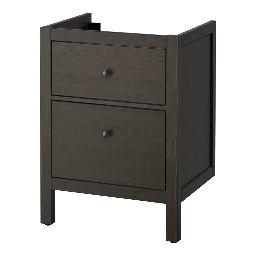 Шкаф для раковины с 2 ящиками ХЕМНЭС, морилка черно-коричнев - фото 1