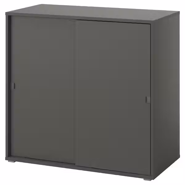 VIHALS Шкаф с раздвижными дверцами - темно-серый 95x47x90 см - фото 1