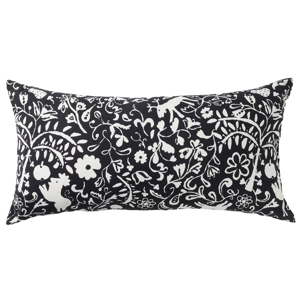 Подушка, 30x58 см, черный-белый IKEA SANDMOTT 905.620.53 - фото 1