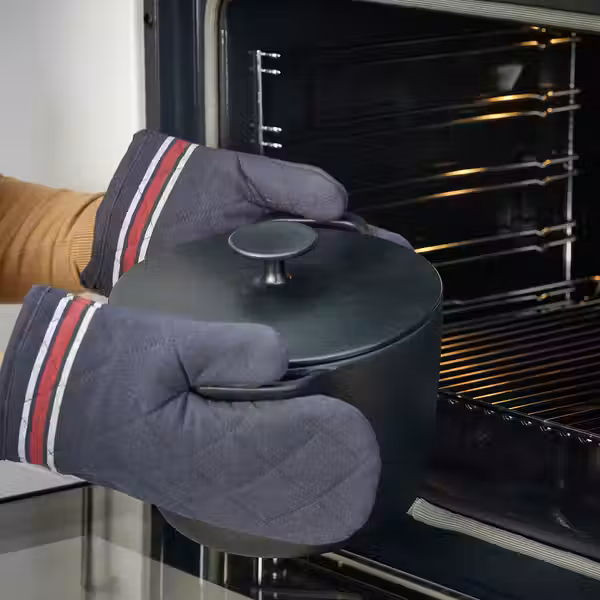 VARDAGEN Кастрюля с крышкой - эмалированный чугун матовая поверхность/чёрный 5 л - фото 4