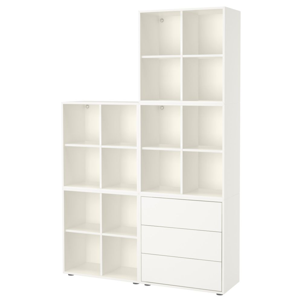 Комбинация шкафов с ножками, 140x35x212 см, белый IKEA EKET ЭКЕТ 891.903.27 - фото 1
