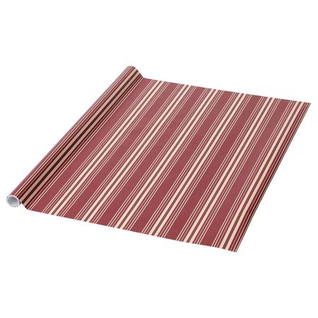 Рулон оберточной бумаги, орнамент «полоска» красный, бежевый 3x0.7 м IKEA VINTER 2021 ВИНТЕР 2021 604.993.03