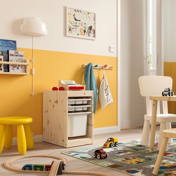 Комбинация с контейнером и лотками, светлая беленая сосна, белый, 32x44x52 см IKEA TROFAST ТРУФАСТ 695.732.80 - фото 2