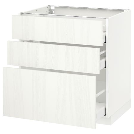 Напольный шкаф с 3 ящиками МЕТОД / МАКСИМЕРА, белый, Росдаль белый