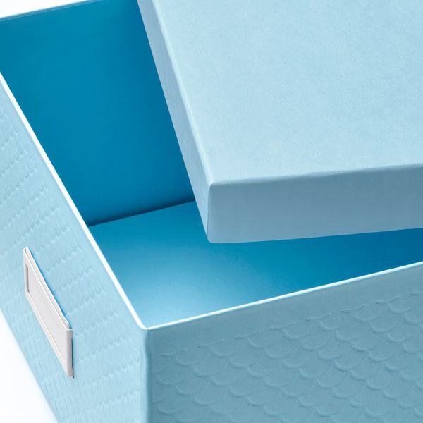 Коробка с крышкой, голубой 25x35x15 см IKEA PALLRA ПАЛЬРА 304.680.39 - фото 7