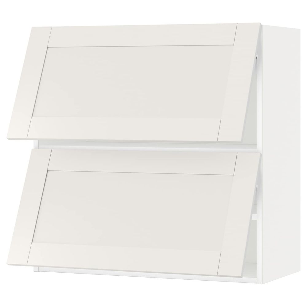 Навесной шкаф, 2 дверцы, горизонтал, белый/Сэведаль белый 80x80 см IKEA МЕТОД 992.232.47 - схема-чертеж с размерами