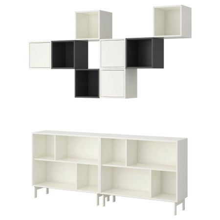 Стеллаж ВЭЛЬЕ, белый, серый