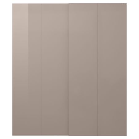 Пара раздвижных дверей ХАСВИК, глянцевый темно-бежевый
