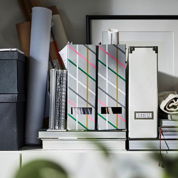 Подставка для журналов, серый разноцветный/бумага IKEA TJENA ТЬЕНА 904.838.38 - фото 3