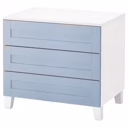 PLATSA Комод с 3 ящиками - белый/Sannidal синий 80x57x73 см