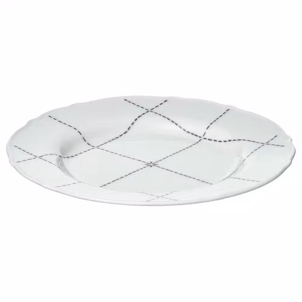 UPPLAGA Тарелка десертная - с рисунком/белый 22 см фото товара