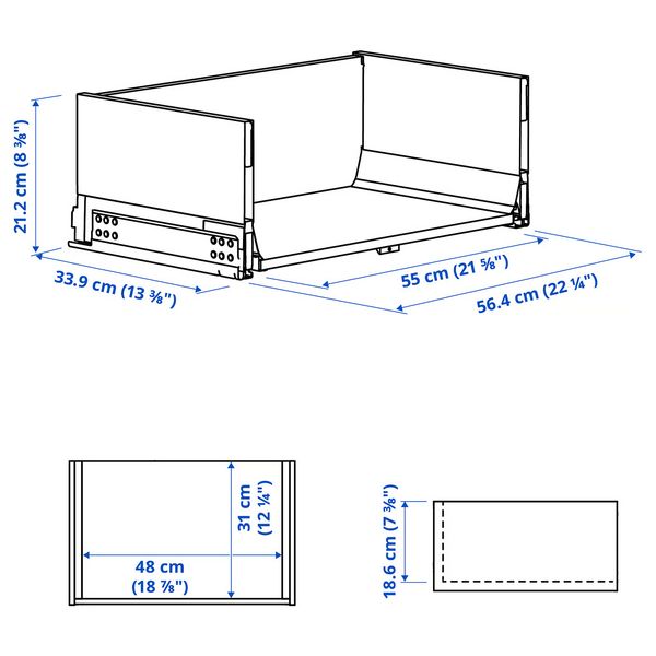 IKEA, дополнительный ракурс - схема-чертеж с размерами
