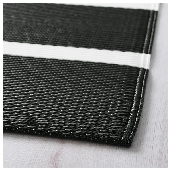 Ковер, безворсовый РЁРХОЛЬТ, д/дома/улицы черный черный, белый (75x200 см) - фото 2