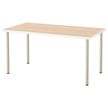 Стол, белый под беленый дуб, бежевый, 150x75 см IKEA ЛИННМОН / АДИЛЬС 593.286.23