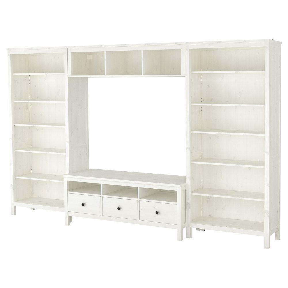 Шкаф для ТВ, комбинация, белая морилка 326x197 см IKEA HEMNES ХЕМНЭС 292.995.56 - фото 1