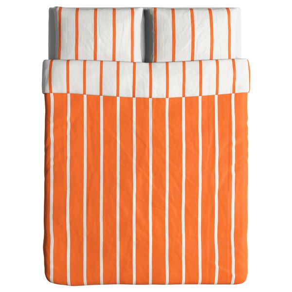 Пододеяльник и 2 наволочки ТУВБРЭККА, оранжевый, белый - схема-чертеж с размерами