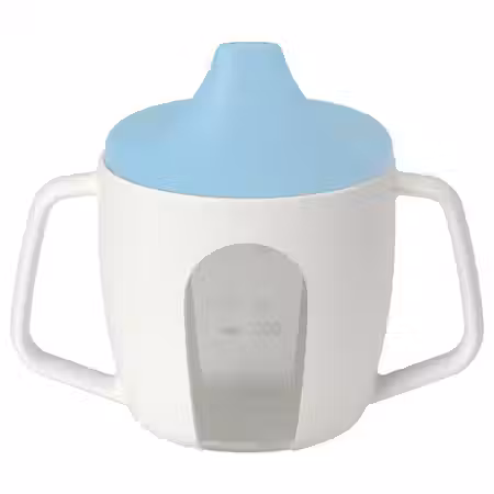 BÖRJA Чашка-поильник - белый/синий