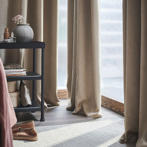 Гардины, блокирующие свет, 2 шт., бежевый 145x300 см IKEA BIRTNA БИРТНА 404.807.76 - схема-чертеж с размерами