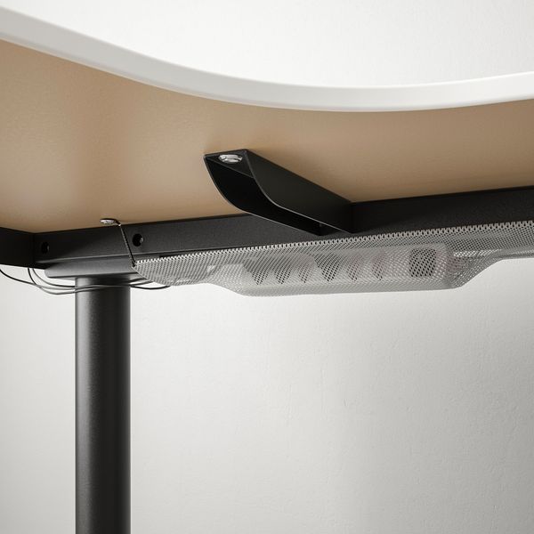 Угловой письменный стол левосторонний трансформер, 160x110 см, белый, черный IKEA BEKANT БЕКАНТ 190.222.81 - фото 6