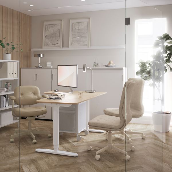 Конференц-стул, на колесиках, Naggen бежевый IKEA MULLFHATTEFJÄLL ХАТТЕФЬЕЛЛЬET МУЛЛЬФЬЕЛЛЕТ 004.724.91 - фото 4