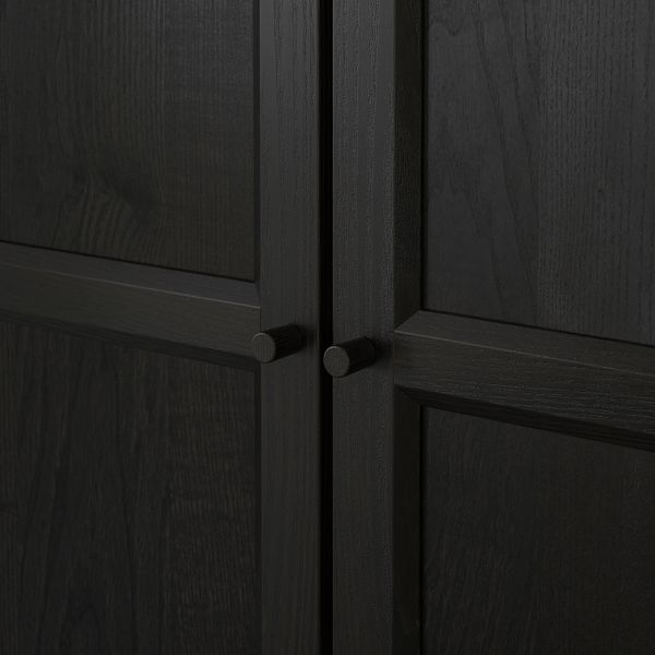 Стеллаж с дверьми, 80x30x202 см, черно-коричневый IKEA BILLY БИЛЛИ 692.873.49 - фото 4