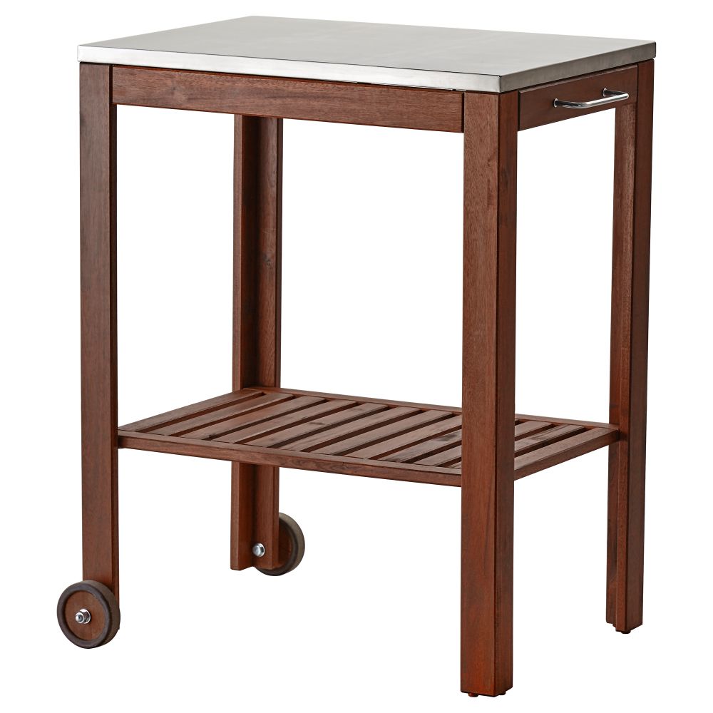 Тележка, для сада ЭПЛАРО / КЛАСЕН, коричневая морилка, нержавеющ сталь (77x58 см) - фото 1