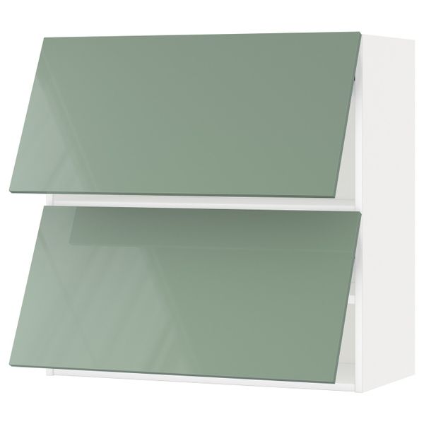 Навесной шкаф, 2 дверцы, горизонтал, белый, Калларп светло-зеленый, 80x80 см IKEA МЕТОД 092.248.83 - схема-чертеж с размерами