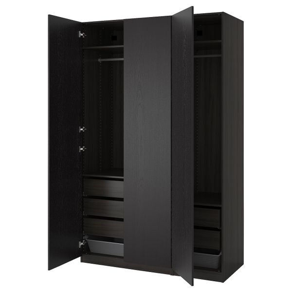 Гардероб, черно-коричневый, Форсанд черно-коричневый, 150x60x236 см IKEA ПАКС 393.001.73 - фото 1