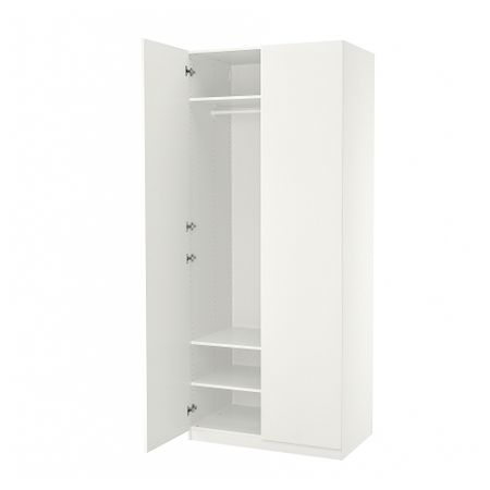 Гардероб, комбинация, 100x60x236 см, белый, белый IKEA PAX ПАКС, FORSAND ФОРСАНД 095.011.11