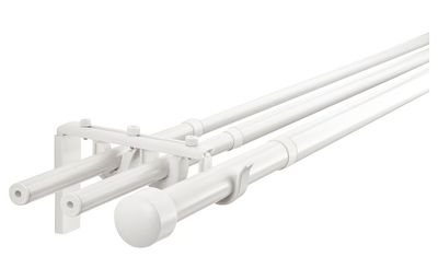RÄCKA / HUGAD Тройной гардинный карниз,комбинация - белый 120-210 см