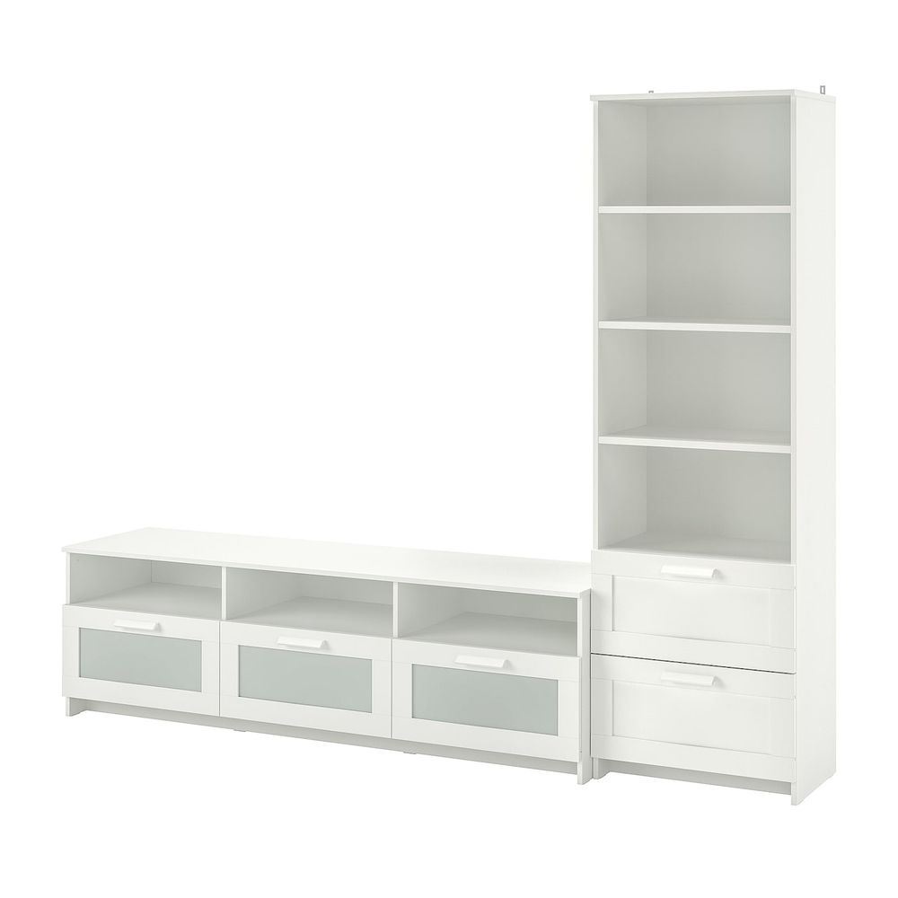 Шкаф для ТВ, комбинация, белый 240x41x190 см IKEA BRIMNES БРИМНЭС 094.772.48 - схема-чертеж с размерами
