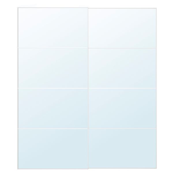 Пара раздвижных дверей, 200x236 см, зеркальное стекло IKEA AULI АУЛИ 394.379.15 - фото 1