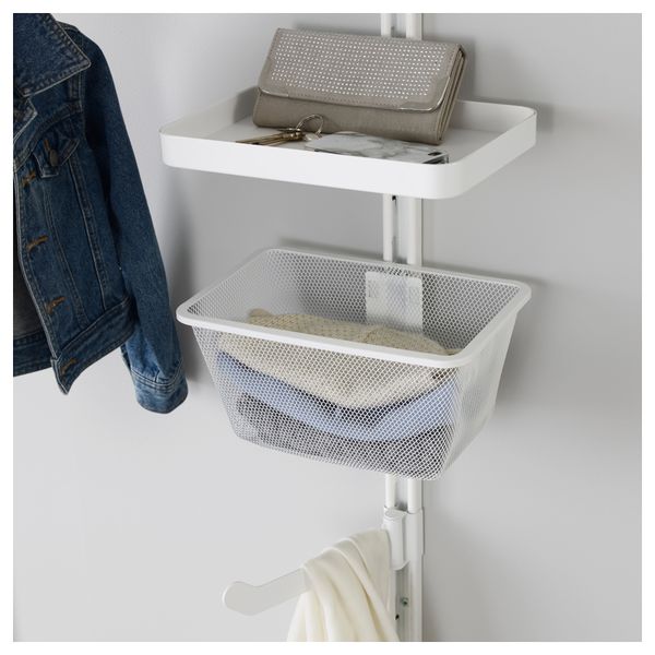 Настенная шина, полки, штанга АЛЬГОТ, белый (154x41x199 см) - схема-чертеж с размерами