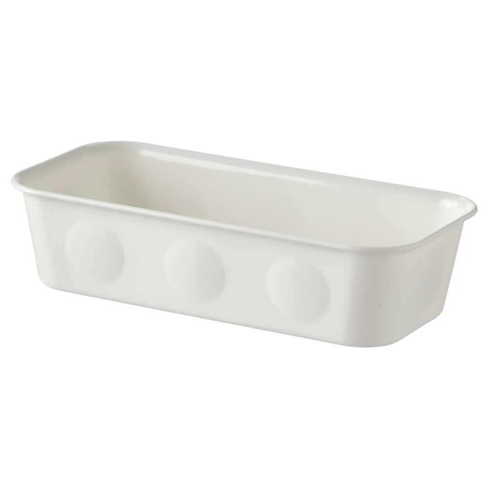 Органайзер, 10x20x5 см, пластик, белый IKEA NOJIG НОЙИГ 205.074.18 - фото 1