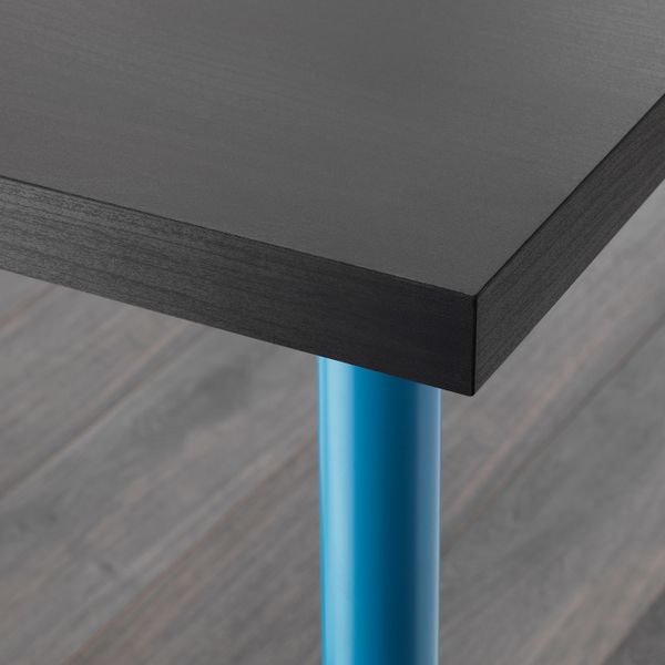 Стол, черно-коричневый/синий 100x60 см IKEA LINNMON ЛИННМОН / ADILS АДИЛЬС 092.790.31 - схема-чертеж с размерами