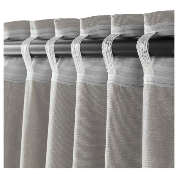 Гардины с прихватом, 1 пара ИНГЕРТ, серый (145x300 см) - фото 3