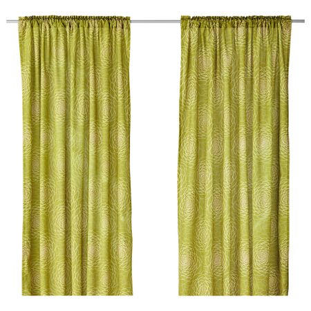 Гардины, 1 пара ОТИЛЬДЕ, зеленый (145x300 см)