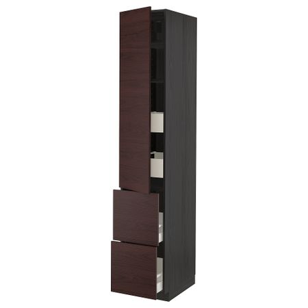 Высокий шкаф + полки, 4 ящика, 2 дверцы, 40x60x220 cm IKEA METOD МЕТОД, MAXIMERA МАКСИМЕРА 893.349.10
