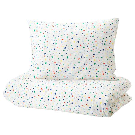 Пододеяльник и наволочка, белый/мозаичный орнамент 150x200/50x70 см IKEA MÖJLIGHET МЁЙЛИГХЕТ 704.236.90