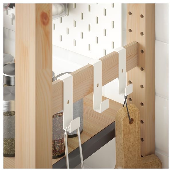 3 секции/шкаф/полки ИВАР / СКОДИС, сосна, белый (178x30x179 см) - схема-чертеж с размерами