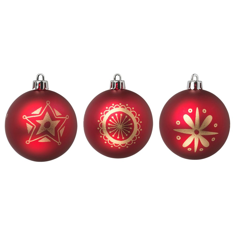 Украшение, шар ВИНТЕР 2018, с рисунком, красный золотой (7 см) - схема-чертеж с размерами