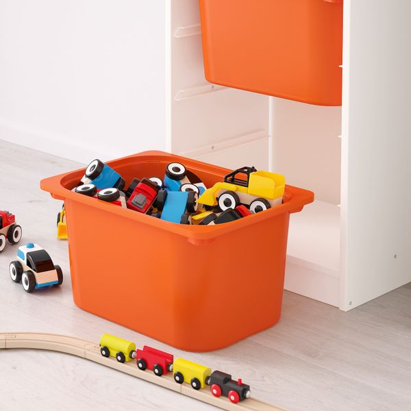 Комбинация для/хранения+контейнеры, белый, оранжевый 46x30x145 см IKEA ТРУФАСТ 692.222.11 - схема-чертеж с размерами