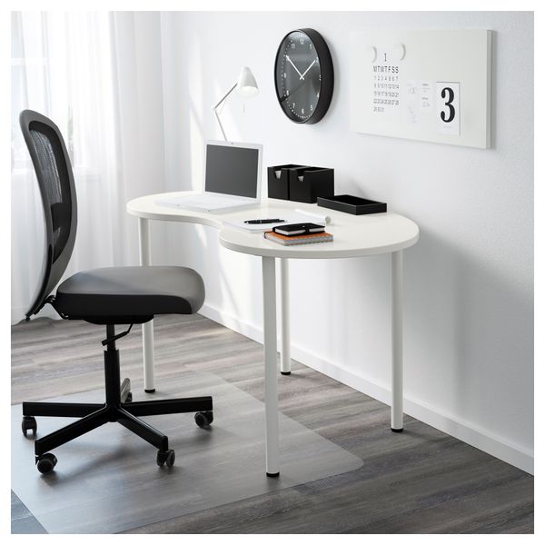 Столешница ХИССМОН, в форме кешью, белый (140x75 см) - фото 3