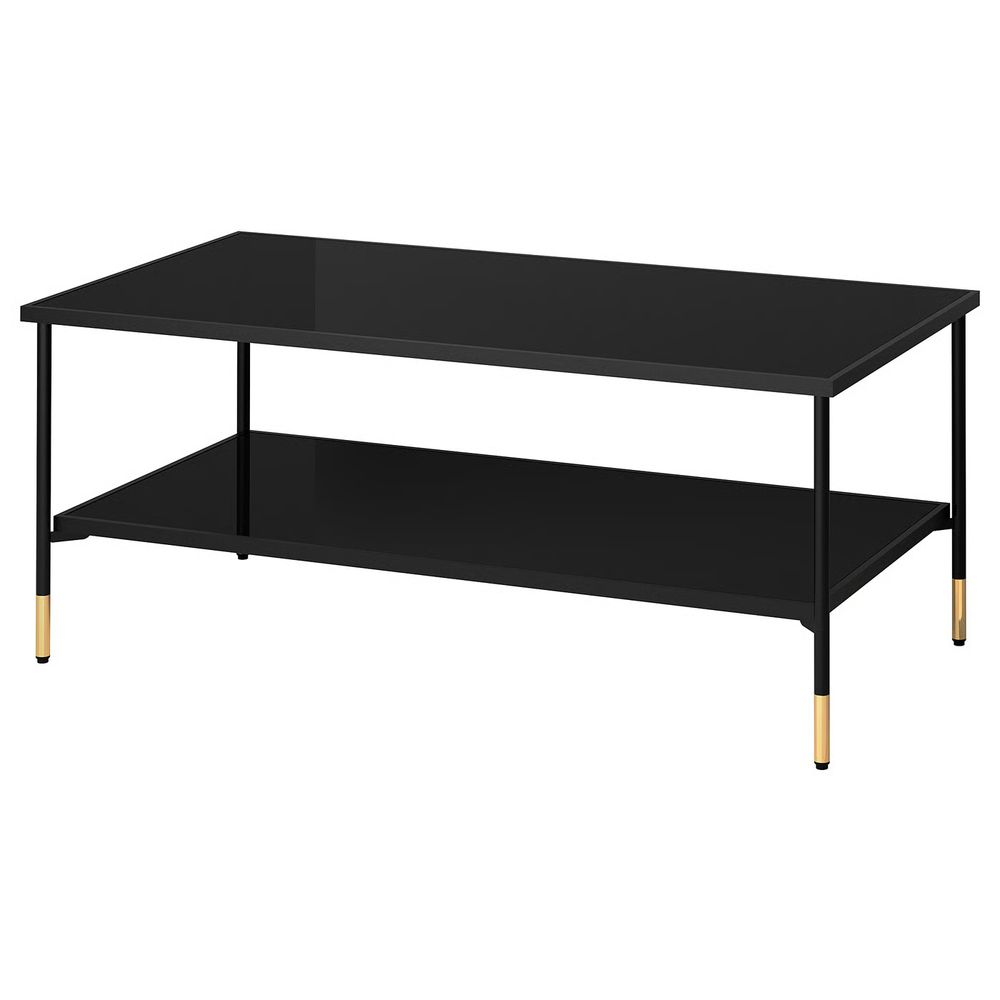 ÄSPERÖD Журнальный стол - чёрный/стекло чёрный 115x58 см - фото 1
