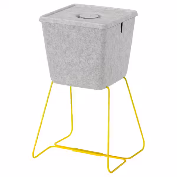 BRÄNNBOLL БРЭННБОЛЛ Корзина - серый/желтый 30x33x30 см - фото 1