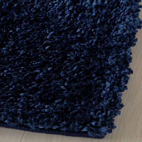 Ковер, длинный ворс, 133x195 см, с утяжками синий IKEA BRUUNSHÅB 605.041.73 - фото 3