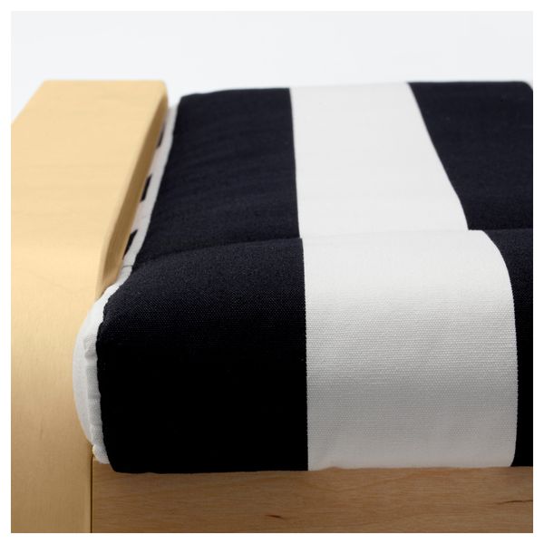 Табурет для ног ПОЭНГ, березовый шпон, Стенли черный/белый - схема-чертеж с размерами