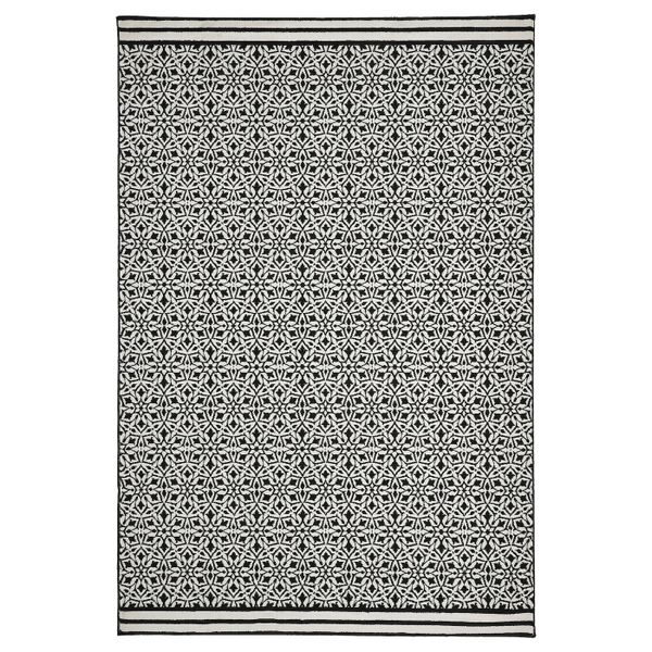 Ковер, короткий ворс, черный-белый 170x240 см IKEA HEMBJUDEN ХЕМБЬЮДЕН 405.120.27 - фото 1