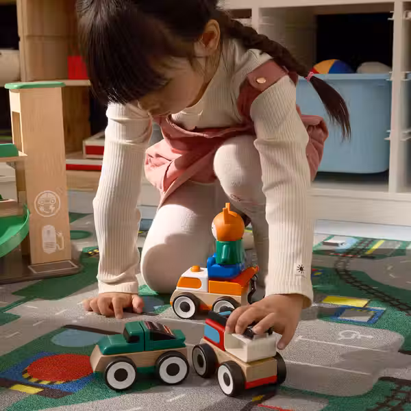 LILLABO Набор машинок, 3 предм. - пожарная машина спортивная машина/эвакуатор разноцветный - фото 2